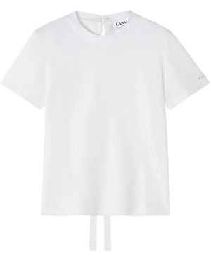 Lanvin Short-Sleeved Top With Rounded Neckline - White