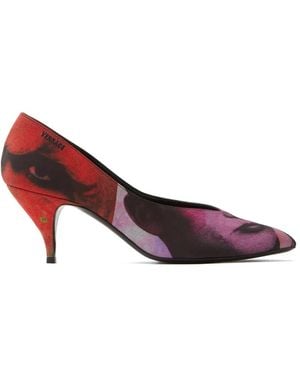 Versace Printed Court Shoes - Red