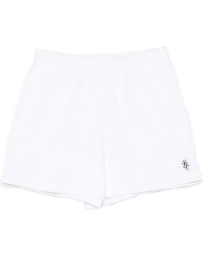 Sporty & Rich Src Logo-Embroidered Terrycloth Shorts - White