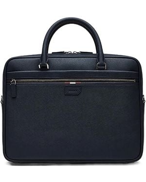 Bally Ribbon-Detail Leather Briefcase - Blue
