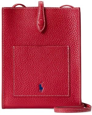 Polo Ralph Lauren Pebbled Leather Crossbody Bag - Red