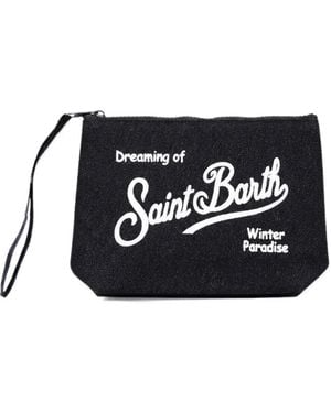 MC2 Saint Barth Clutch Aline Denim Con Logo - Nero