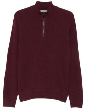 Canali Half-Zip Knitted Jumper - Purple
