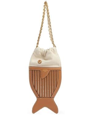 Lancel Fish Woven Clutch Bag - Metallic