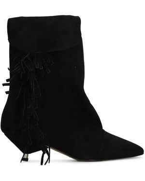 GISÉL MOIRÉ Botines Ariana Con Detalle De Flecos - Negro