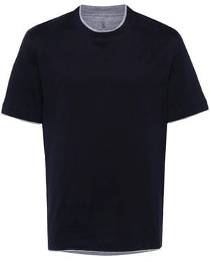 Brunello Cucinelli Cotton T-Shirt - Blue