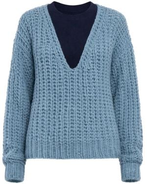 CUDDLEUP Ensemble Haut-Pull À Col V - Bleu