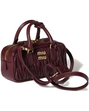 Miu Miu Arcadie Matelassé Nappa Leather Bag - Purple