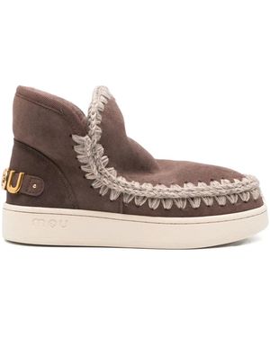 Mou 35Mm Sheepskin-Lined Ankle Boots - Brown
