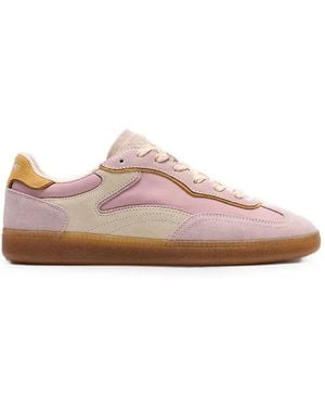 HOFF Park Paneled Suede-Trim Sneakers - Pink