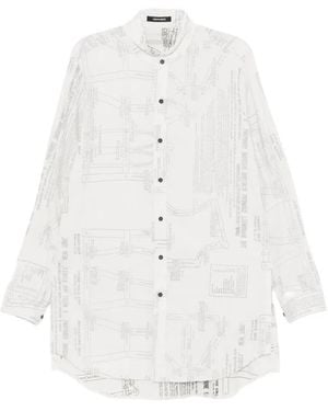 Nude:mm All-Over Graphic-Print Shirt - White