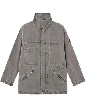 Stone Island 4100064 Mineral Dyed Cotton Gabardine-Tc Jacket - Gray