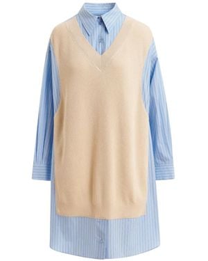 Essentiel Antwerp Gestreepte Midi-Blousejurk - Blauw