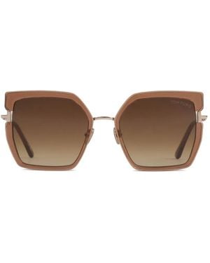 Tom Ford Geometric-Frame Sunglasses - Brown