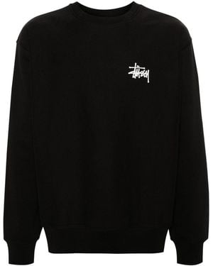 Stussy Logo-print Crew-neck Sweatshirt - Black
