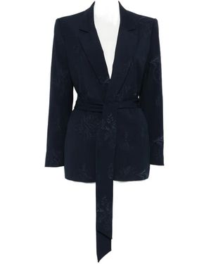 Twinset Floral Tie-Waist Jacket - Blue