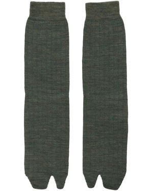 Maison Margiela Geribbelde Sokken - Groen