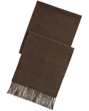 Polo Ralph Lauren Prince Of Wales Check Fringed Scarf - Brown