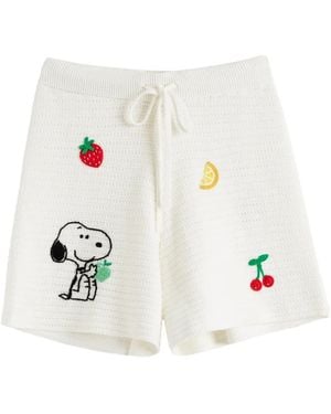Chinti & Parker Gehäkelte Snoopy Shorts - Weiß