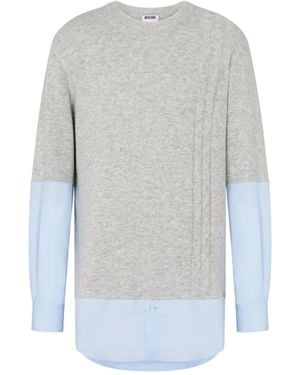 Moschino Panelled Long-Sleeve Sweater - Grey