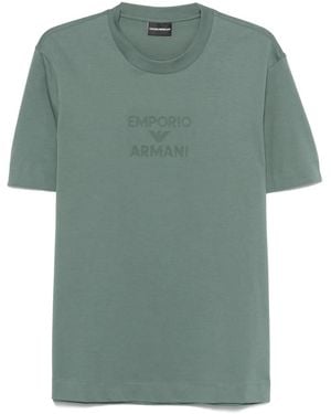 Emporio Armani Raised-Logo T-Shirt - Green