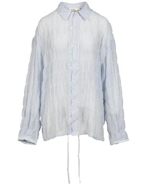 GLOWNY Coastal Textured Drawstring Shirt - White