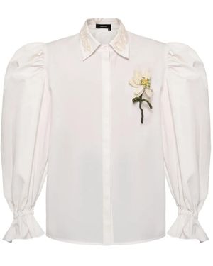 ANOUKI Chemise À Applique Fleur - White