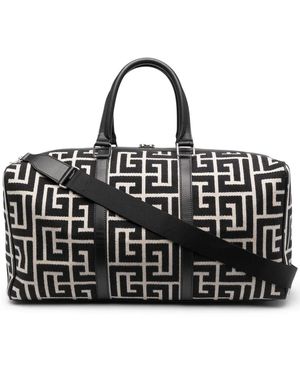 Balmain Voyage Reisetasche Mit Monogramm - Schwarz