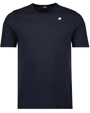 K-Way Logo-Patch Cotton T-Shirt - Blue
