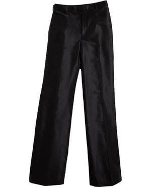 Gucci Satin-Finish Pressed-Crease Pants - Black