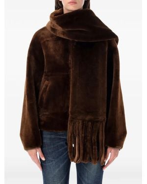 Vegancode Abrigo Reversible Con Bufanda - Marrón