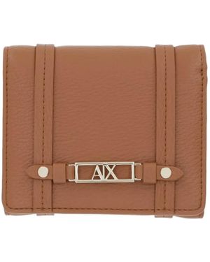 ARMANI EXCHANGE Logo-Plaque Wallet - Brown