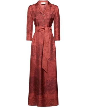 Pierre Louis Mascia Printed Belted Dress - Purple