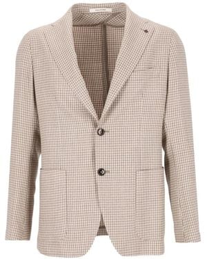 Tagliatore Montecarlo Houndstooth Jacket - Natural