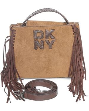 DKNY Foster Fringe-Trimmed Shoulder Bag - Brown