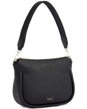 Osprey Grained-Leather Shoulder Bag - Black