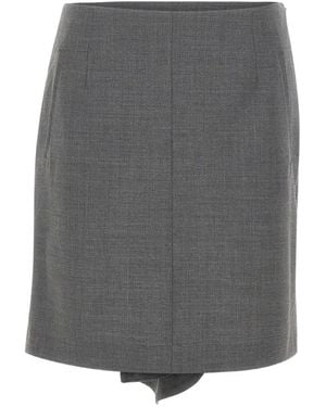 THE GARMENT Grand Slip Asymmetric-Hem Mini Skirt - Gray