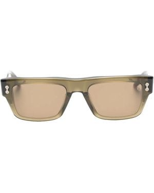 Akoni Leo Rectangle-Frame Sunglasses - Natural