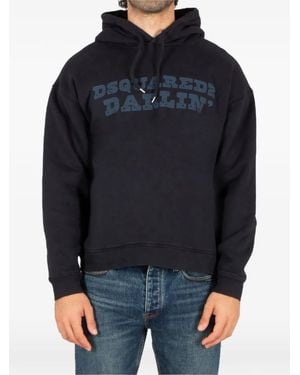 DSquared² Graphic-Print Hoodie - Blue