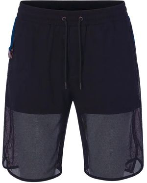 Nicolo' Beretta Short À Empiècements En Résille Et À Lacets - Bleu
