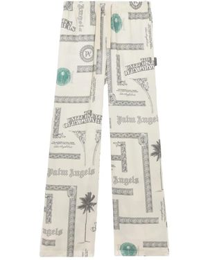 Palm Angels Dollar-Print Trousers - White
