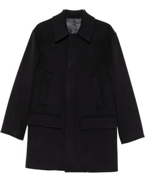 Lardini Peggy Concealed-Front Virgin Wool Coat - Black