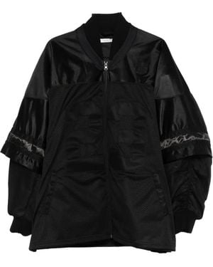 ih nom uh nit Perforated Panelled Jacket - Black