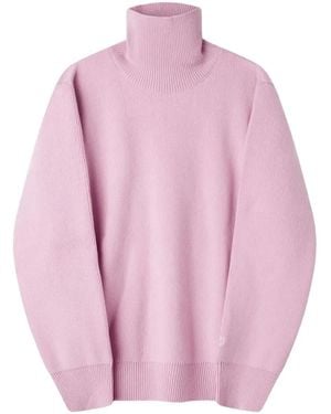 LC23 Rollkragenpullover Mit Logo-Stickerei - Pink