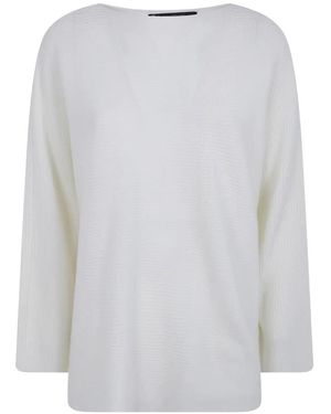 Pierantoniogaspari Ribbed-Knit Boat-Neck Sweater - White