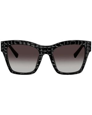 Dolce & Gabbana Logo Geometric-Frame Sunglasses - Black