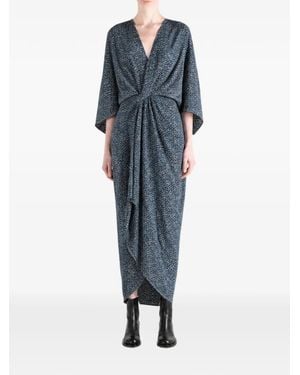 Cortana Drapiertes Kleid Mit Astra-Print - Blau