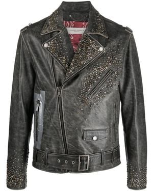 Golden Goose Leather Stud-Detailing Jacket - Black