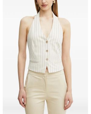 Fracomina Pinstripe Buttoned Top - Natural