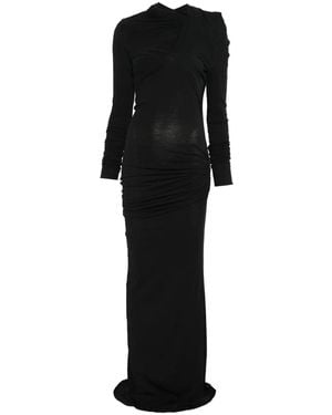 Entire studios Draped Cowl-Neck Maxi Dress - Black